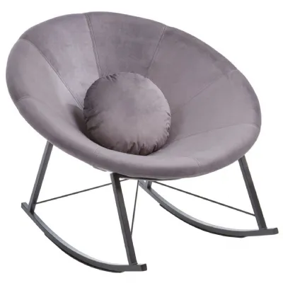 Conical Seat Grey Rocking Chair