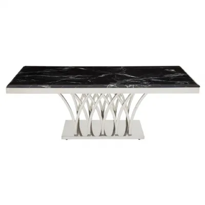 Arenza Black Marble And Silver Coffee Table