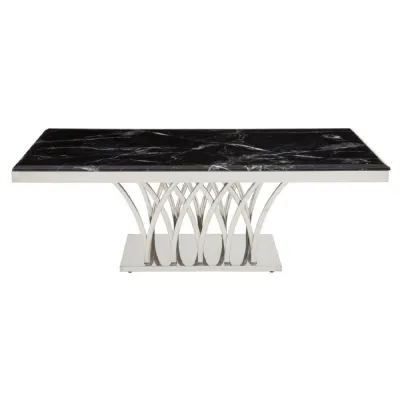 Statement Marble And Silver Base Coffee Table