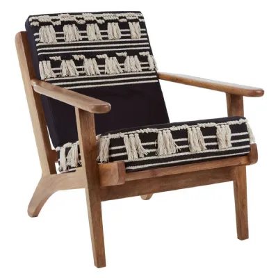Boho Tassel And Stitching Detail Laid Back Chair
