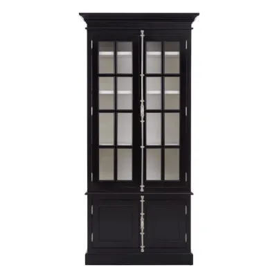 Colonial Black Finish Wood Cabinet
