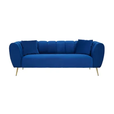3 Seat Midnight Blue Velvet Sofa