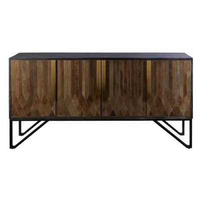 Zarina Rustic Geometric Boho Sideboard