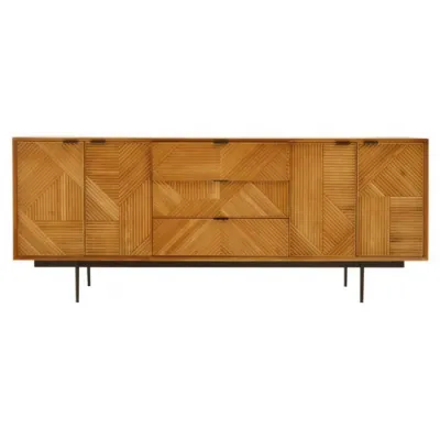 Jakara Rustic Wooden Carved Sideboard
