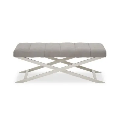 Chic Grey Cross Base Bench