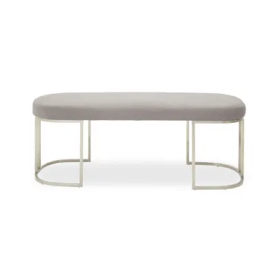 Chic Grey Curved Base Bench