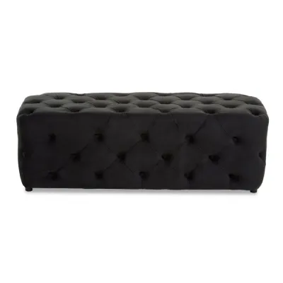 Luxe Black Velvet Bench
