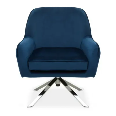 Avery Midnight Blue Velvet Chair