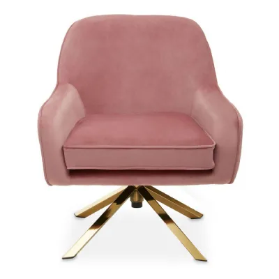 Avery Retro Pink Velvet Chair