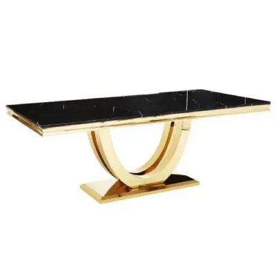 Deco Gold And Black Marble Dining Table