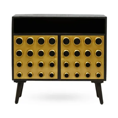 Gold Geometric Two Door Sideboard
