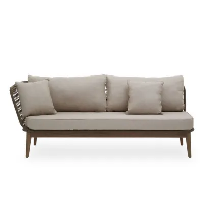Mid Century Woven Indoor Outdoor Chaise Lounge