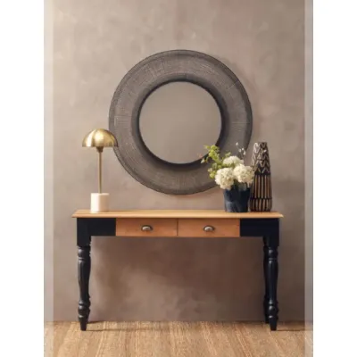 Black Console With Grey Oak Top