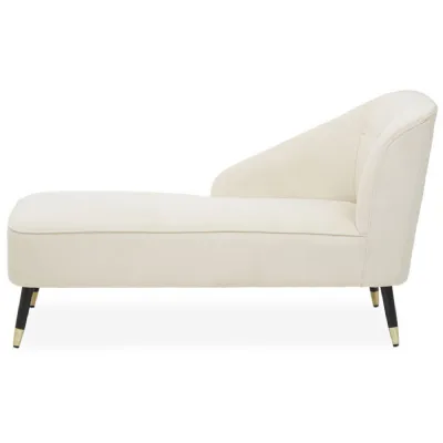 Yvette Cream Velvet Chaise Lounge