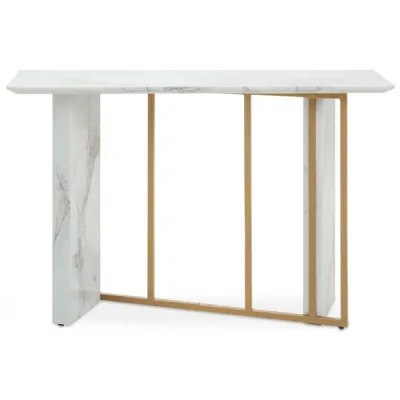 Luxe White Marble Console Table