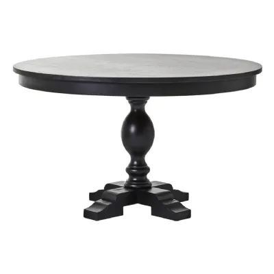 Lyon Black Oak Wood Round Table
