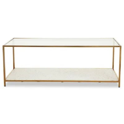 Luxe White Terrazzo Effect Coffee Table