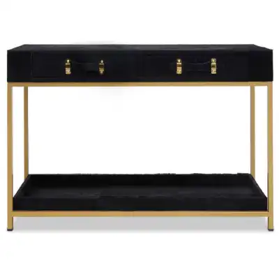 Kensington Townhouse Hair on Hide Black and Gold Console Table