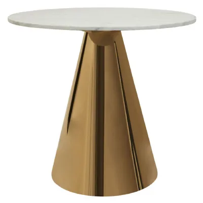 Azalea Luxe White Faux Marble Dining Table