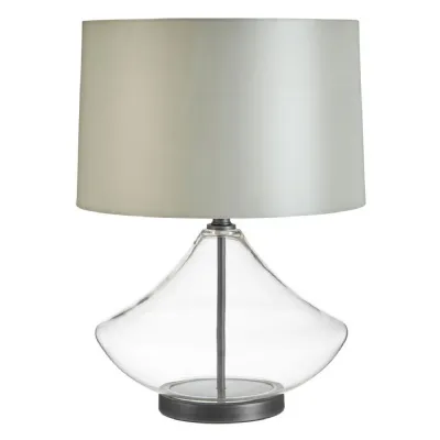 Hotel Design Glass Body Grey Shade Table Lamp
