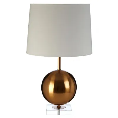 Luxe Gold Finish Orb Design Glass Base Table Lamp