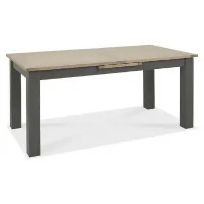 Large Dark Grey Painted Oak Top Extending Dining Table
