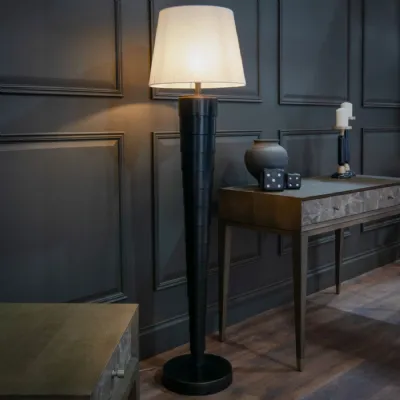 Black Bronze Metal Floor Lamp Base Only Stacked Design