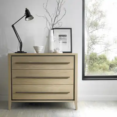 Aged Weathered Oak Chest of 3 Drawers