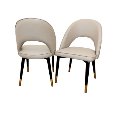 Astra Dining Chair Beige Leather
