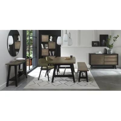 Weathered Oak Dining Set 2 Chairs and Small Bench