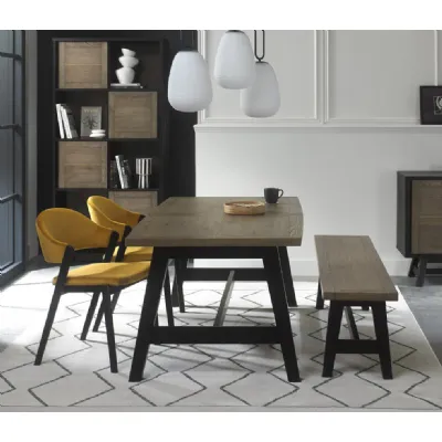 Weathered Oak Dining Set With 2 Side Chairs And Bench