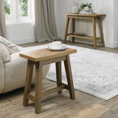 Traditional Rustic Oak Side Table
