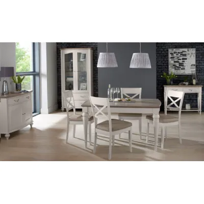 Grey Painted Extending Dining Table Washed Oak Top