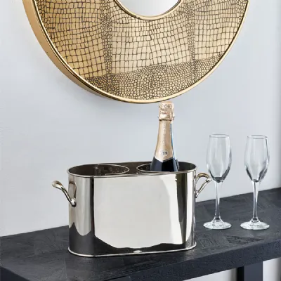 Silver Metal 2 Bottle Wine Holder with Handles