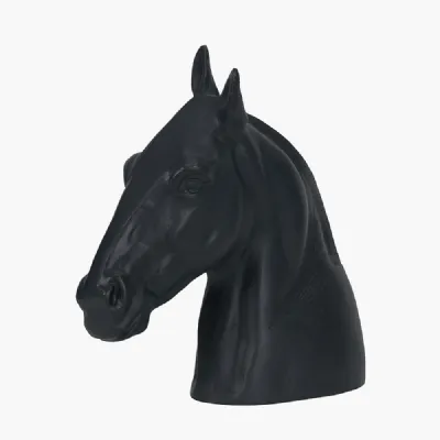 Black Metal Horse Head Ornament