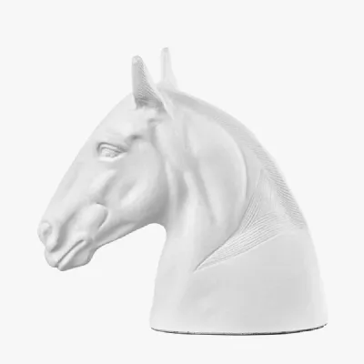 White Metal Horse Head Ornament
