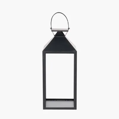 Black Stainless Steel and Glass Large Lantern