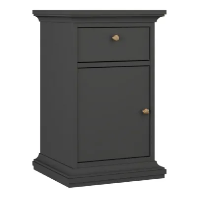 Paris Nightstand 1 Door + 1 Drawer in Matt Grey