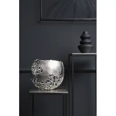Silver Coral Aluminium Round Vase