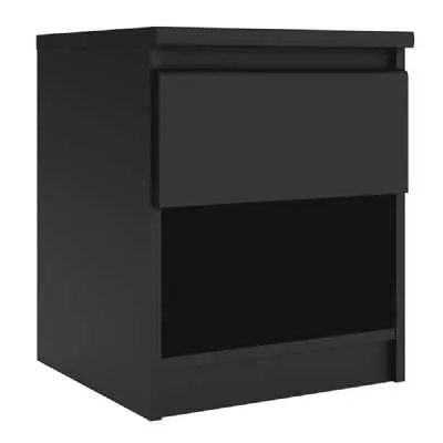 Naia Bedside 1 Drawer 1 Shelf in Black Matt