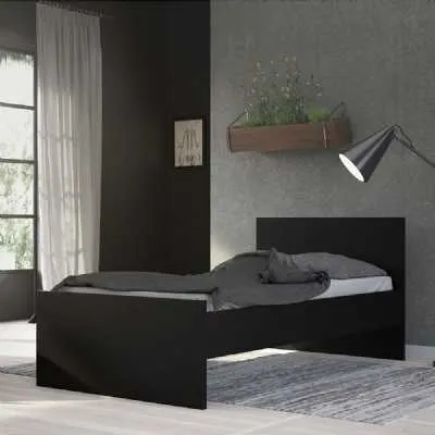 Matt Black Wood 3ft Single Bed