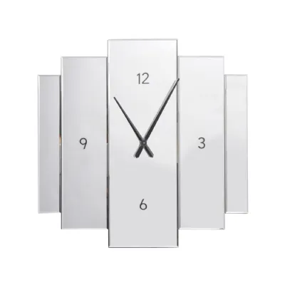 Mirrored Glass 5 Panel Design Analog Wall Clock