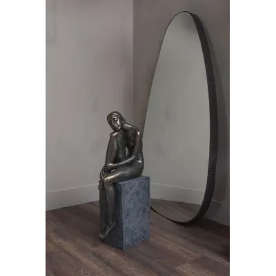Bronze Resin Thinking Lady Sitting Sculpture