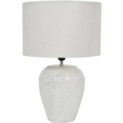 White Terracotta Speckle Pattern Table Lamp with Shade