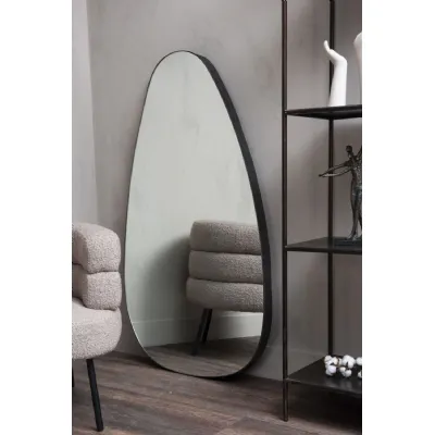 Bronze Gilded Oversized Oval Metal Framed Leaner Wall Mirror