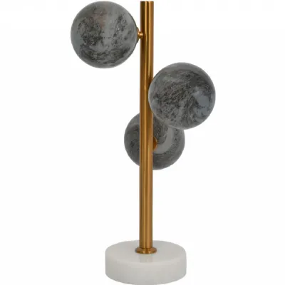 Bronze Glass Small Table Lamp with 3 Light Orbs G9 20W