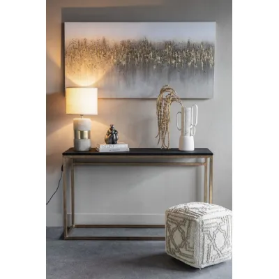 Golden Rectangular Abstract Reeds Canvas Wall Art 150 x 75cm