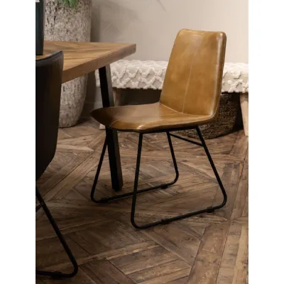 Pair Of Brown Leather Chairs