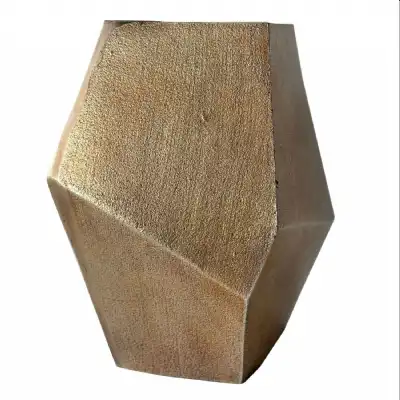 Cast Aluminium Faceted Brass Antique Vase