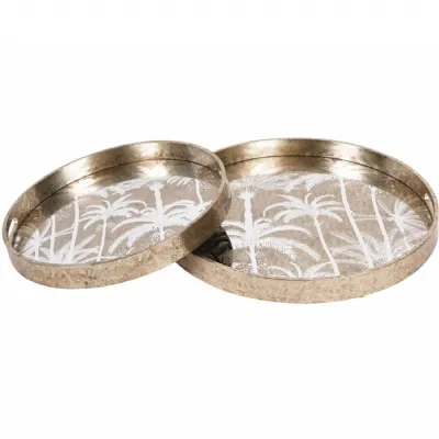 Palm Tree Set Of 2 Trays